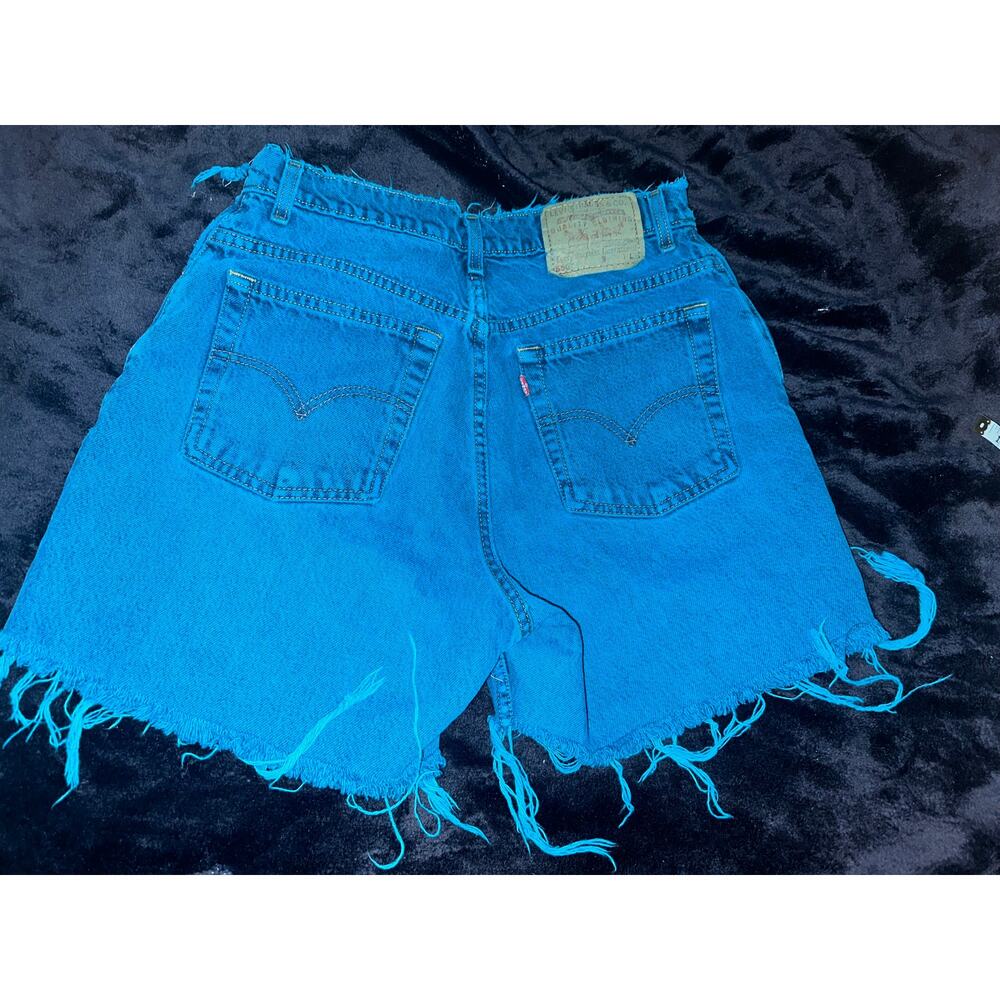 RARE VINTAGE TURQUOISE OVERDYED LEVI'S CUTOFFS JEAN SHORTS